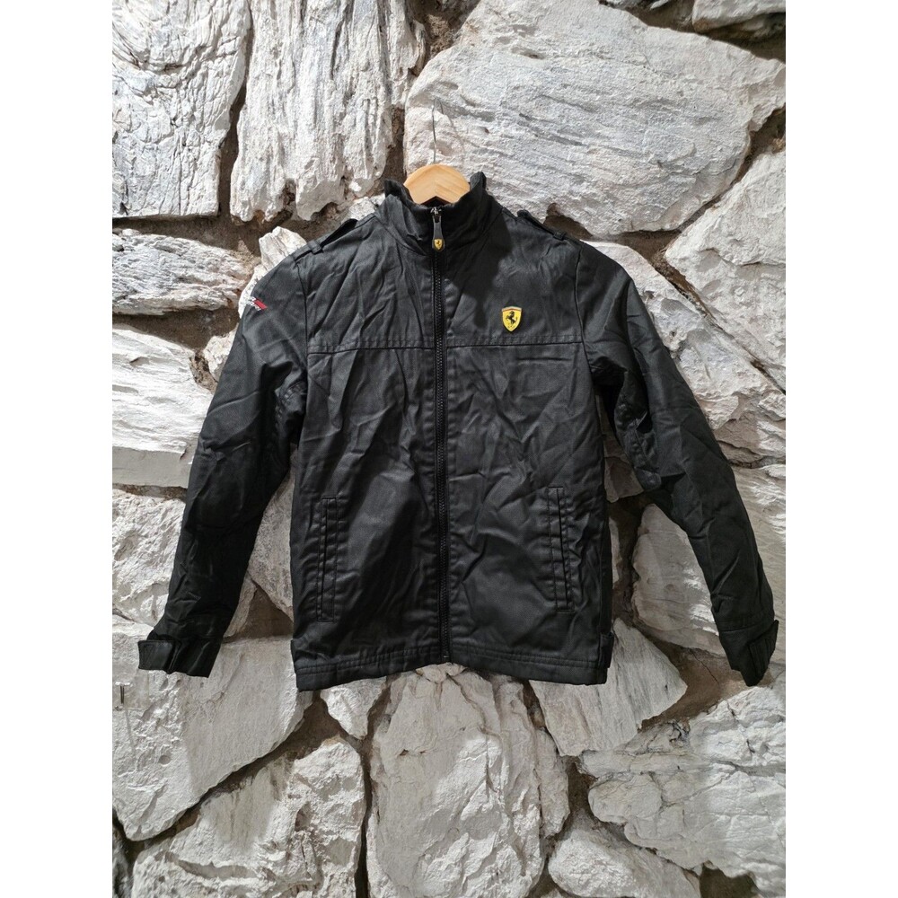 Scuderia Ferrari Boys Moto Jacket Black F1 Racing Full Zip Size 4/5 Youth